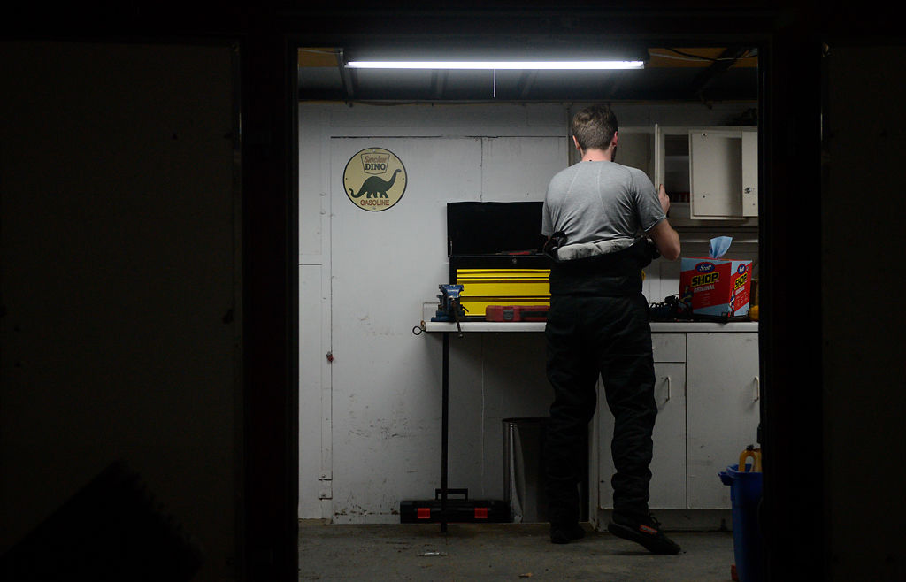 Louie Lovelace packs up his equipment